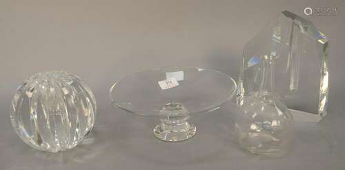 Baccarat crystal bud vase, compote, and a small vase