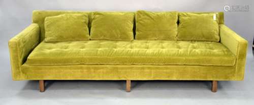 Edward Wormley for Dunbar Avocado Tuxedo sofa, with