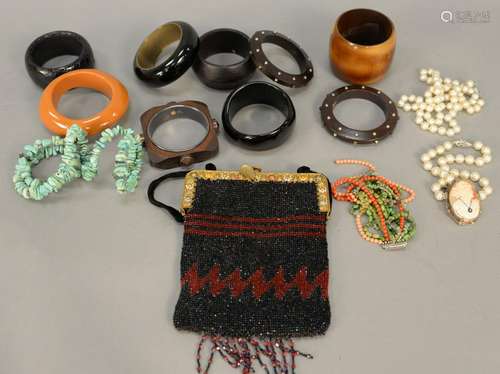 Group of costume jewelry to include three Lan Vin