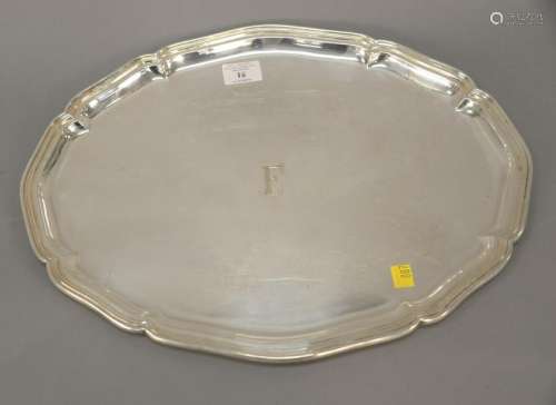 Continental silver tray, marked 830, lg. 18 1/8 in.,
