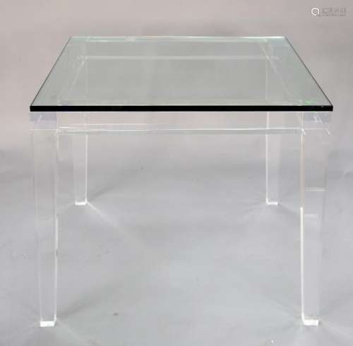 Artist unknown, Bespoke cucite table with thick glass