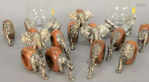 Fourteen piece lot to include set of twelve wooden