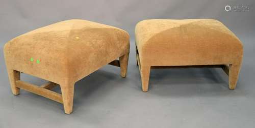 Pair of Donghia velvet upholstered footstools. ht. 17