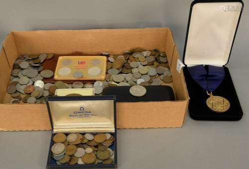 Group of foreign coins to include Mexican Olympic