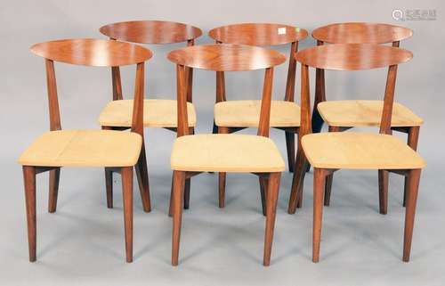 Set of six teak hornback dining chairs stamped 781-80,