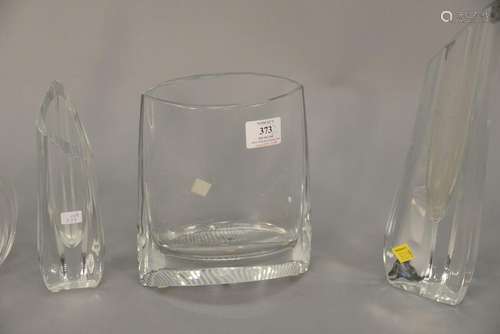 Four piece crystal group to include three Baccarat