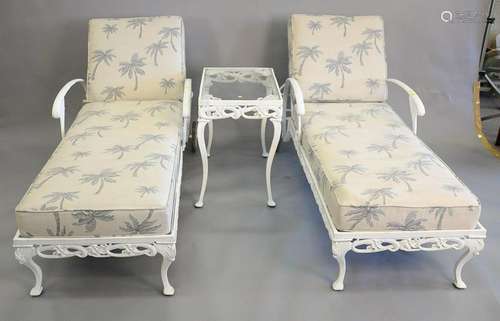 Three piece outdoor set attributed to Brown Jordan to