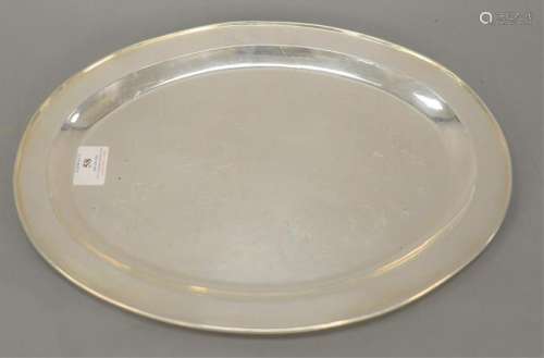 Handarbeit sterling silver oval tray, lg. 15 5/8 in.,