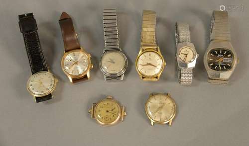 Seven piece lot of mens vintage wristwatches to include