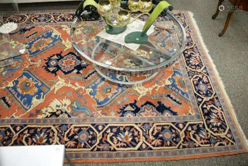 Heriz Oriental carpet. 6'2