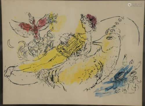 Marc Chagall colored lithograph, 