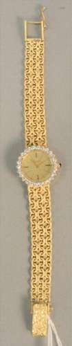 14K gold ladies wristwatch with mesh 14K gold band,