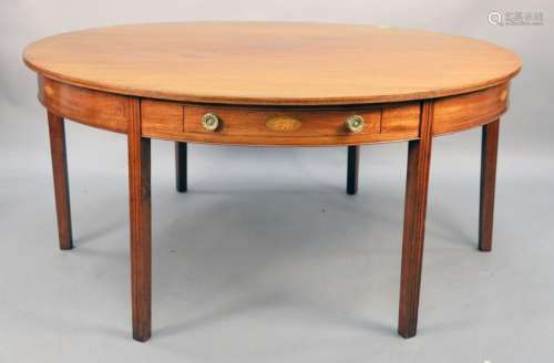 Custom mahogany round dining/game table with two