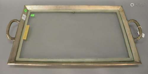 Sterling silver Hechoen Mexican tray with glass insert