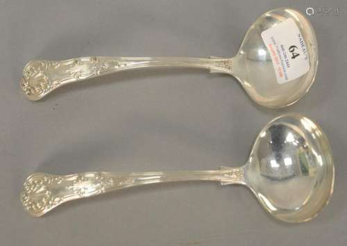 Pair of English silver ladles, lg. 7 1/2 in., troy