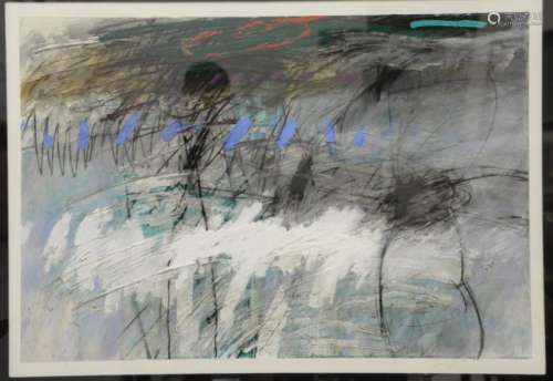 Snyder, abstract 1989, mixed media on paper, pencil
