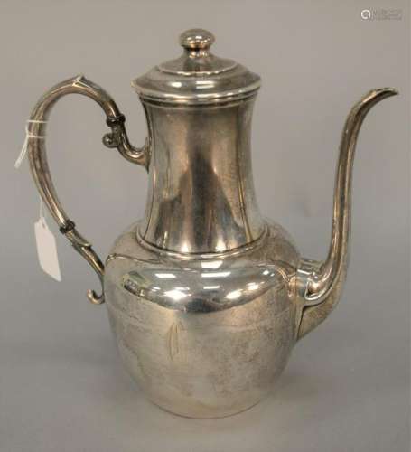 Sterling silver tea pot, ht. 9 in., troy ounces: 17.6.