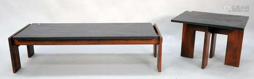 Brutalist Adrian Pearsall coffee table and side table