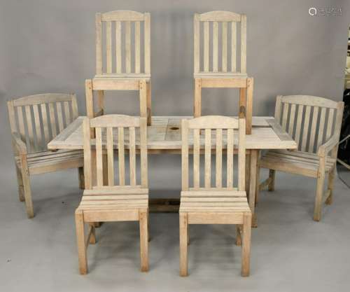Smith and Hawken teak 8 piece outdoor set with