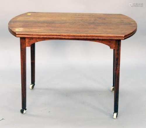 Rosewood cart, serving table with twist top. ht. 25