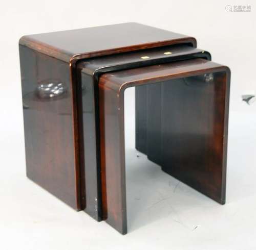 Rae Kasian set of three lacquered nesting tables,