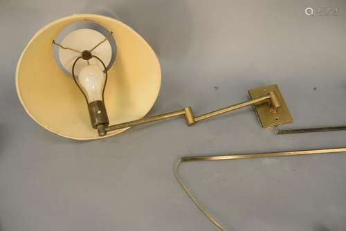 Four Hansen Brass articulating wall mount lamps with