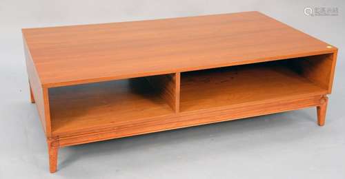 Teak Danish modern coffee table with partitioned