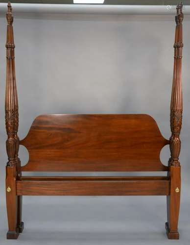 Council queen size mahogany tall four post bed. Ht. 86