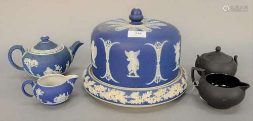 Five piece wedgwood group to include Jasper ware, blue