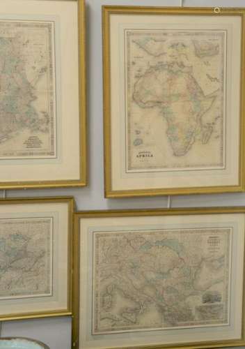 Group of six Johnson's colored maps to include Vermont,