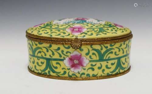 FBS LIMOGES PORCELAIN CHINOISERIE BOX SIGNE PATEAU