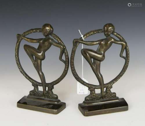 Pr ART DECO SEVILLE STUDIOS RING DANCER BOOKENDS