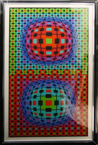 VICTOR VASARELY (1906-1997) HUGE SIGNED SERIGRAPH