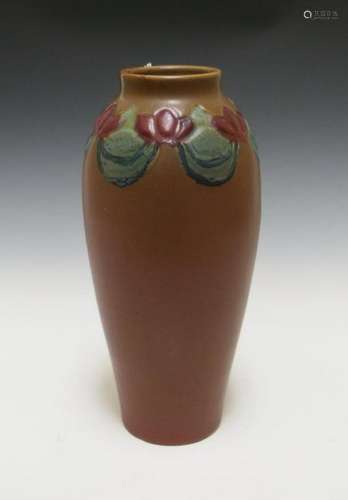 1917 ROOKWOOD TODD POTTERY BROWN GLAZE VASE