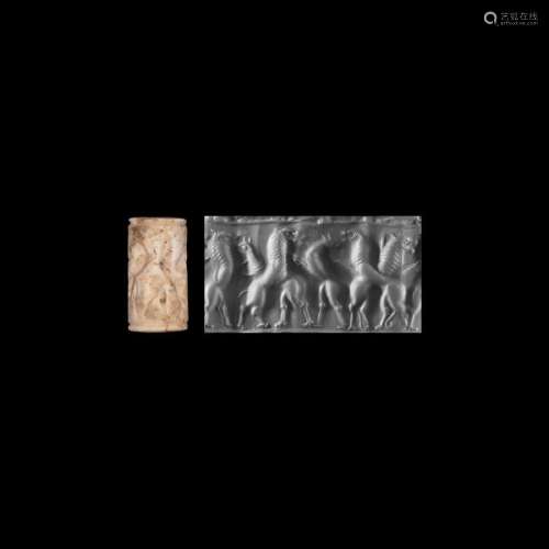 Early Dynastic Cylinder Seal with Animal Fight