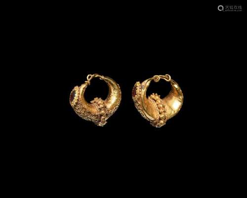 Roman Elaborate Gold Earring Pair