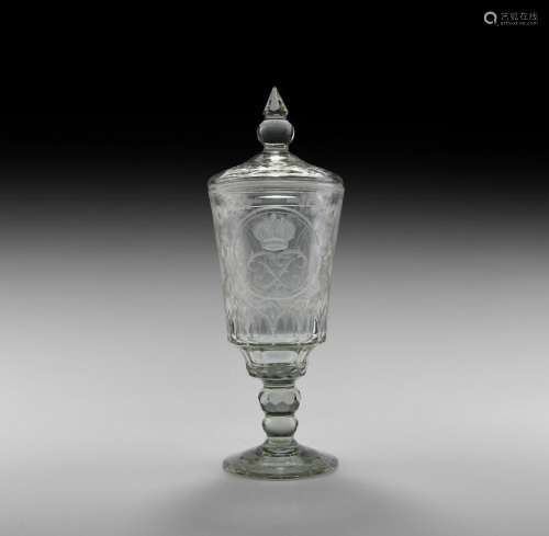 Engraved Glass Baluster Goblet of Peter the Great