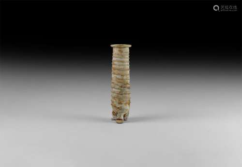 Roman Glass Tripod Vase with Trail