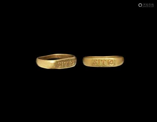 Roman Gold Ring with SITIO Inscription