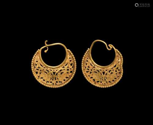 Byzantine Gold Earrings with Birds
