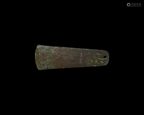 Phoenician Copper Flat Axe with Inscription