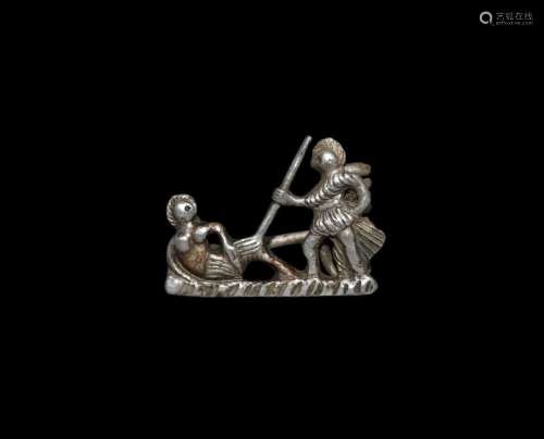 Roman Silver Combat Plate Brooch