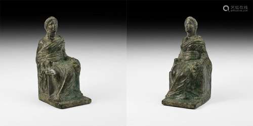 Roman Statuette of Cybele Seated with Lion