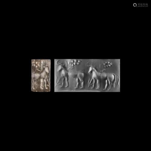 Middle Assyrian Cylinder Seal: Cattle and Pleiades