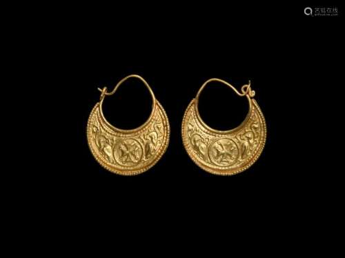 Byzantine Gold Earrings with Crosses