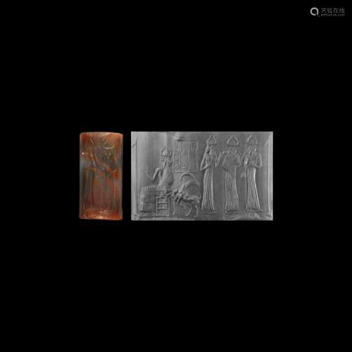 Akkadian Cylinder Seal with Presentation Scene