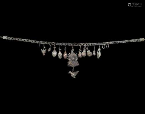 Roman Silver Necklace w/ Pendants & Sol Invictus