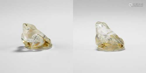 Egyptian Rock Crystal Frog Amulet
