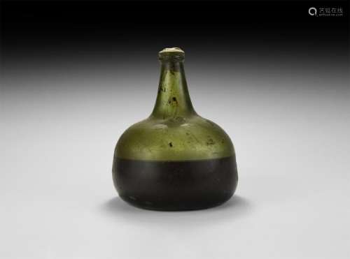 Post Medieval Wine Bottle with Contents