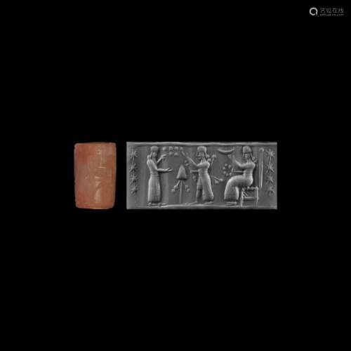 Neo-Babylonian Cylinder Seal: Worshipping Scene